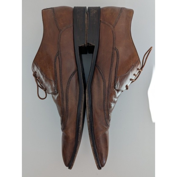 Mercanti Fiorentini Shoes Mens 10.5 Wingtip Oxford Italian Leather‎ Brown - Picture 4 of 9